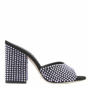 Paris Texas Violet Onyx Holly Anja Crystal-Embellished Mules AirCushion