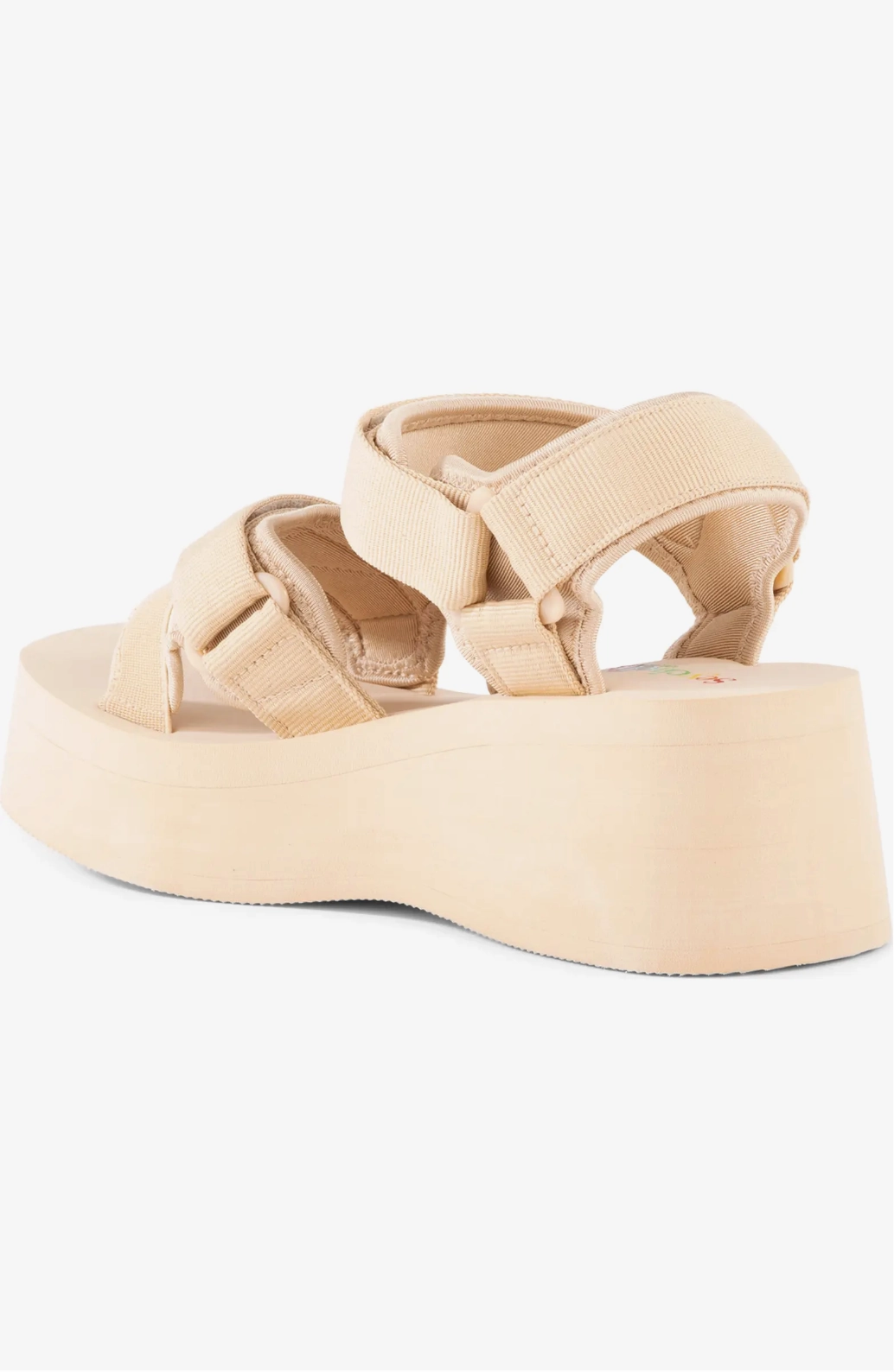 Seychelles Serenade Nylon Platform Sandals in Beige Comfortable Step Sandal