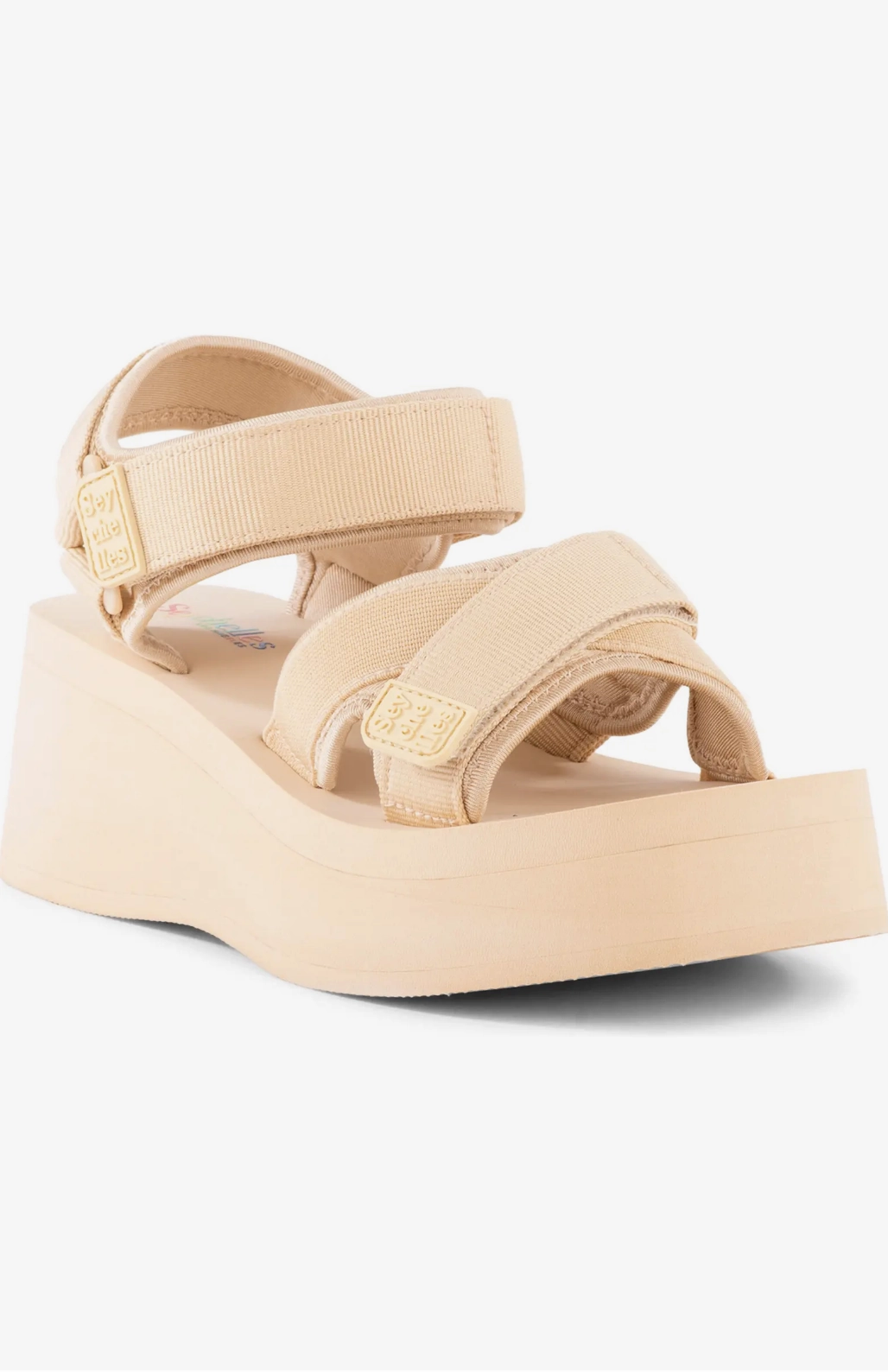 Seychelles Serenade Nylon Platform Sandals in Beige Tie Up Design EnergyReturn