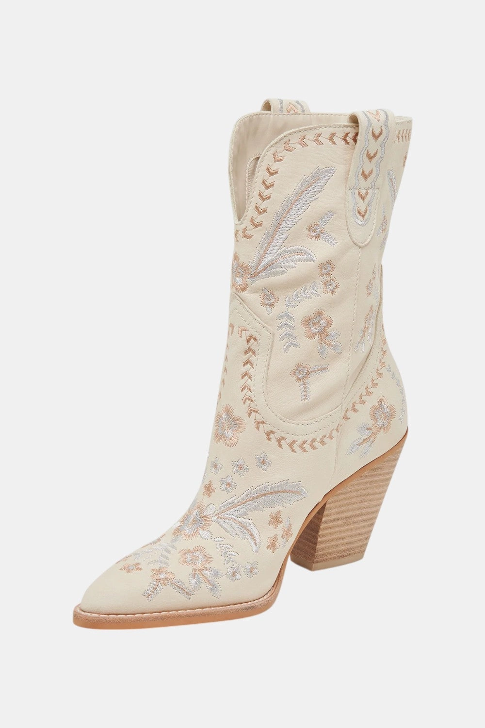 Dolce Vita Jessey Floral Boots in Creme Nubuck Anti Slip Feature