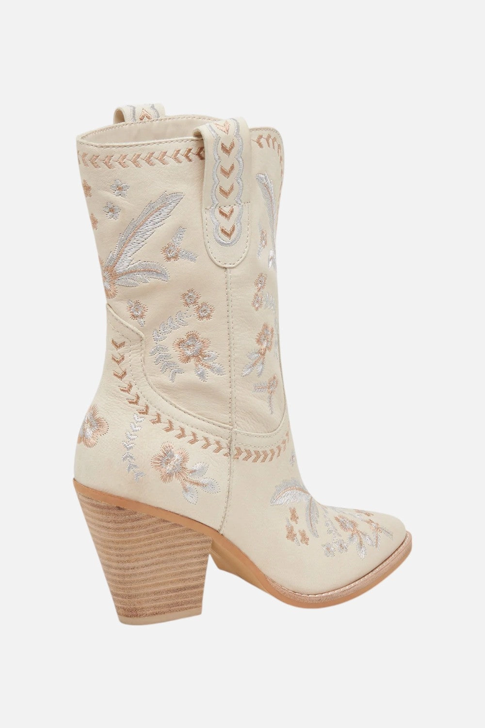 Cool Finish Dolce Vita Jessey Floral Boots in Creme Nubuck