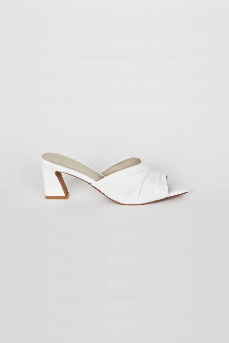 Padded Intentionally Blank Fair Heels in White