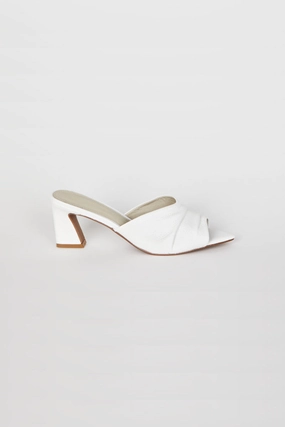 Padded Intentionally Blank Fair Heels in White