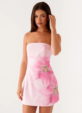 Smart and Polished Vibe Style Sugar Rush Strapless Mini Dress - Pink