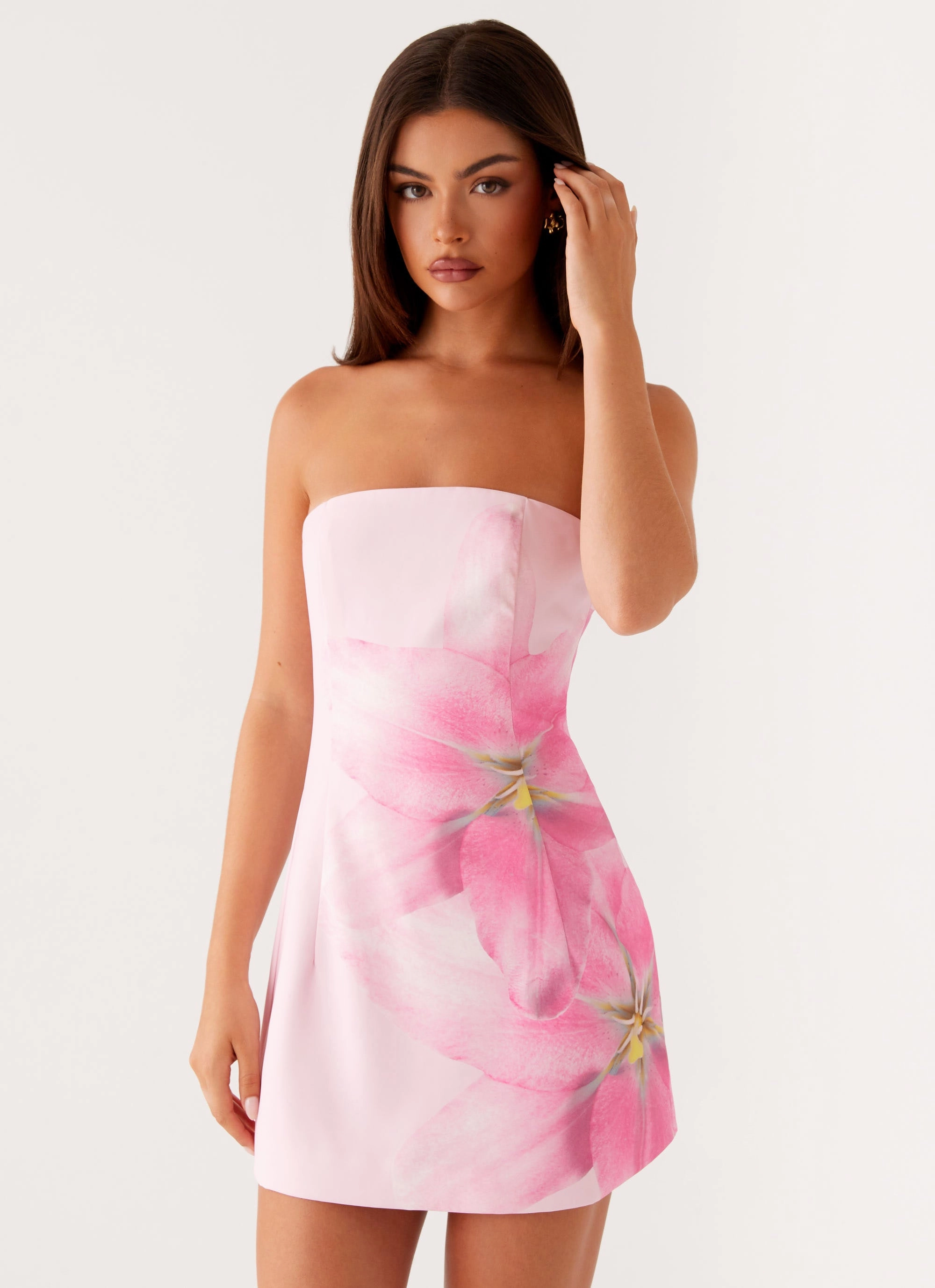 Smart and Polished Vibe Style Sugar Rush Strapless Mini Dress - Pink