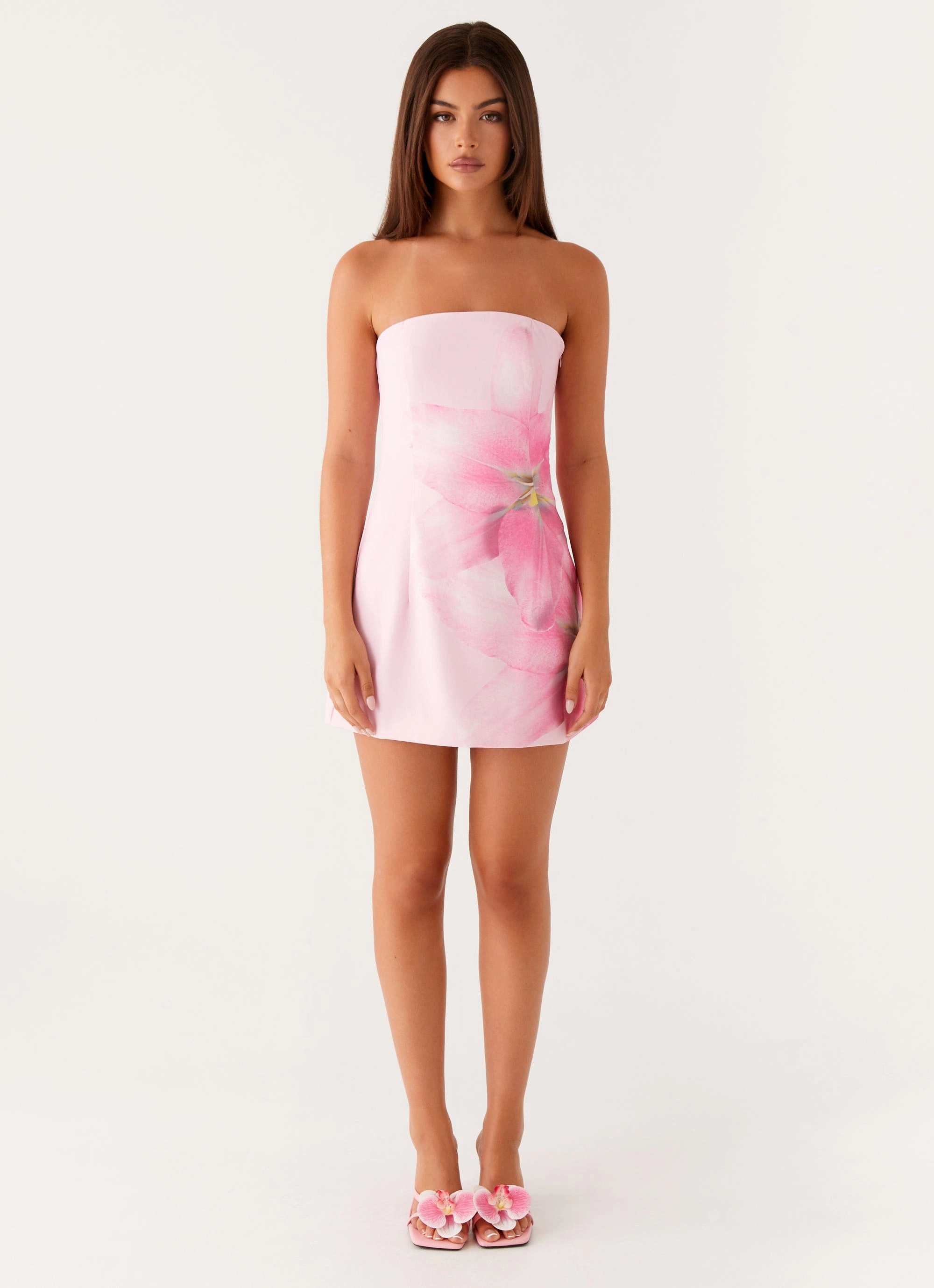 Chic and Cozy Calm Finish Sugar Rush Strapless Mini Dress - Pink
