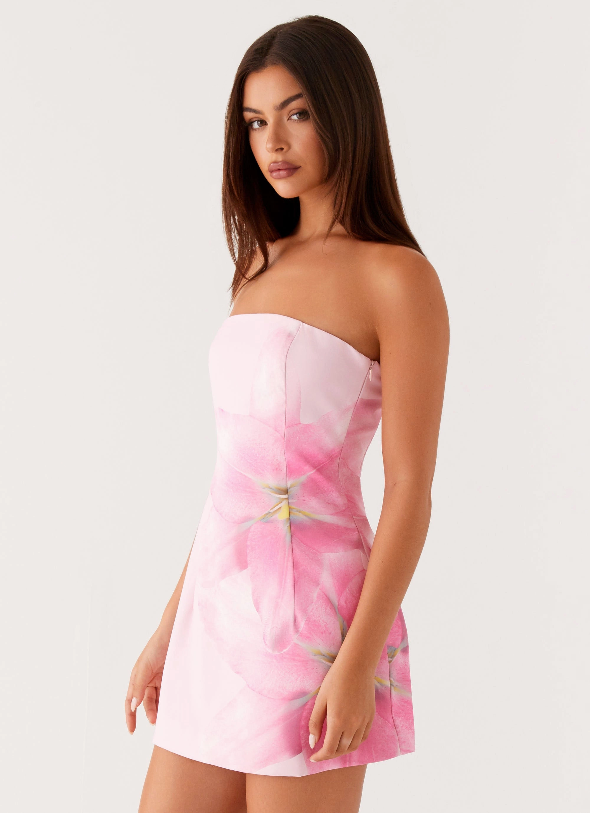 Easy Elegance Cotton Skin Sugar Rush Strapless Mini Dress - Pink
