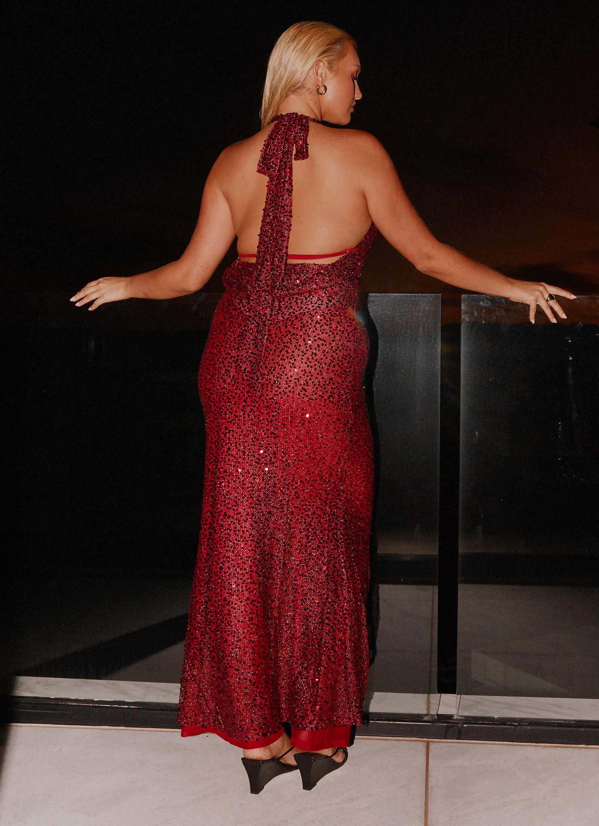 Mid Fit Treasured Sequin Maxi Dress - Fuchsia