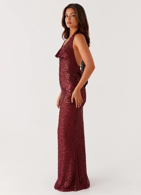 Fashion Essential Treasured Sequin Maxi Dress - Fuchsia