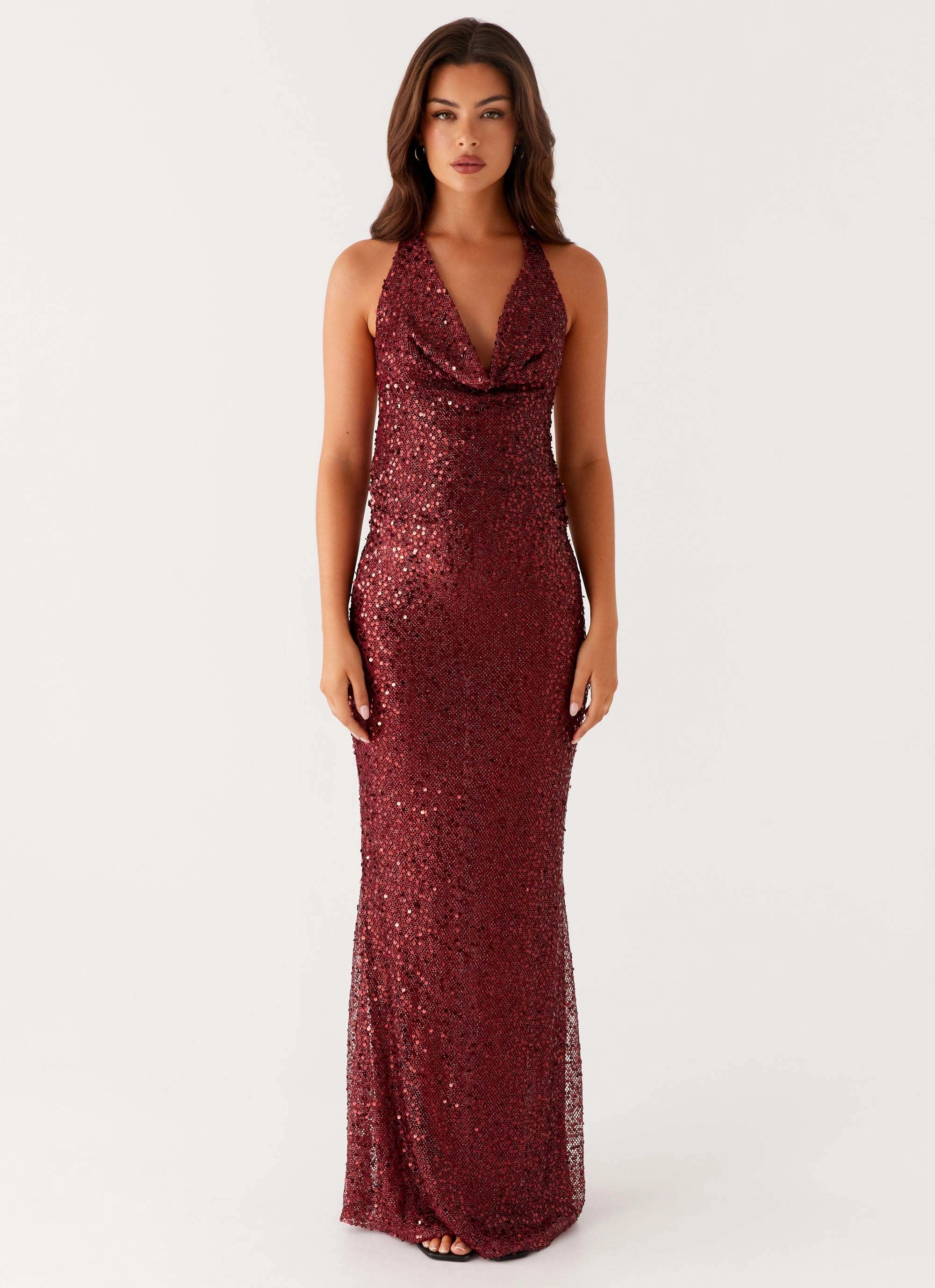 Treasured Sequin Maxi Dress - Fuchsia Tulle Air