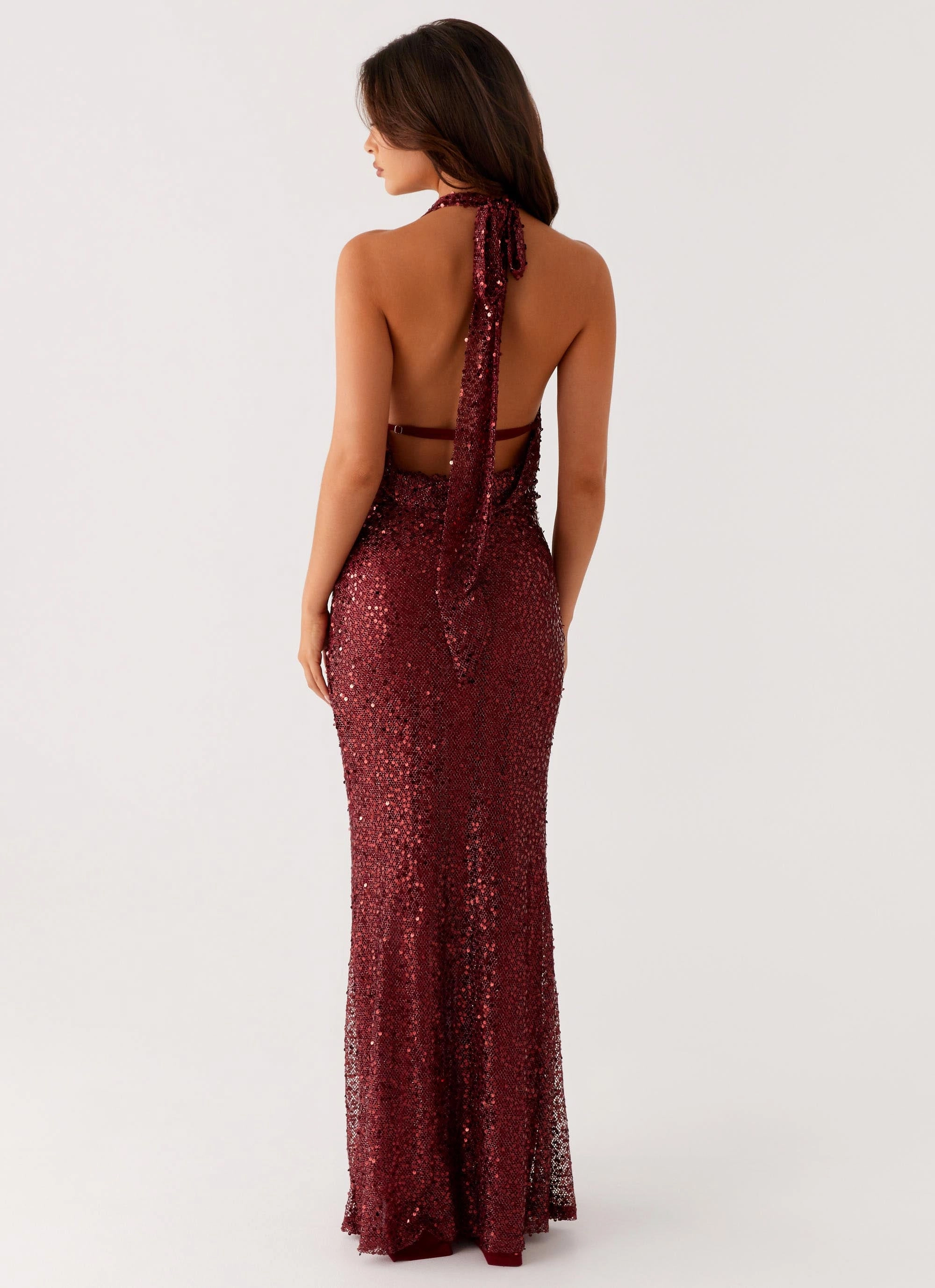 Chic Tone Flattering Silhouette Wear Treasured Sequin Maxi Dress - Fuchsia