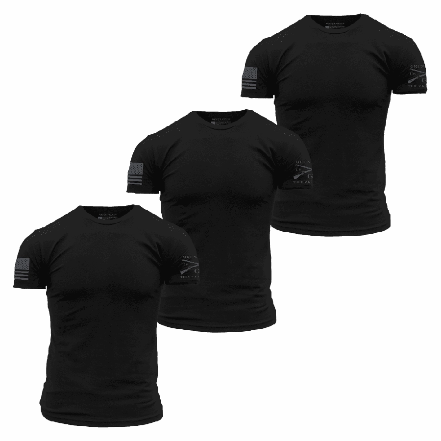 Basic T-Shirts - Black - 3 Pack Comfy Look Daily Outfit Style