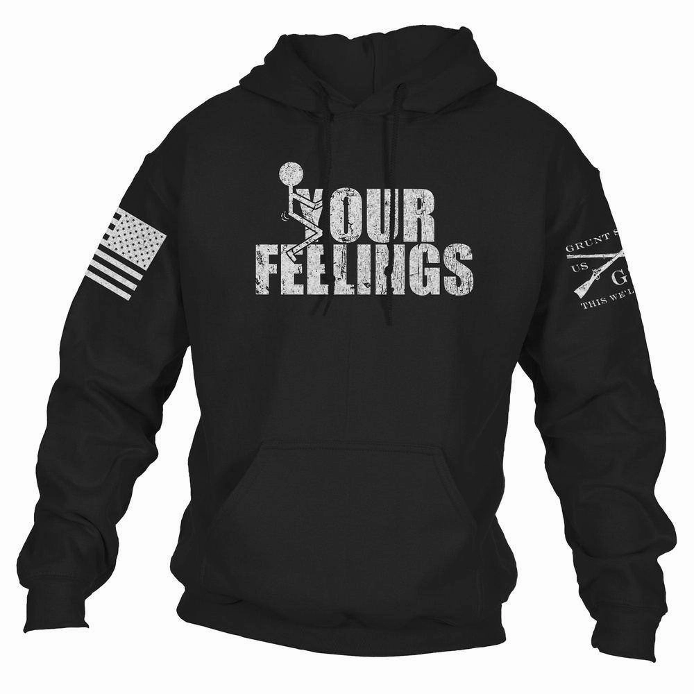 Yoke Back Design F*ck Your Feelings Hoodie - Black