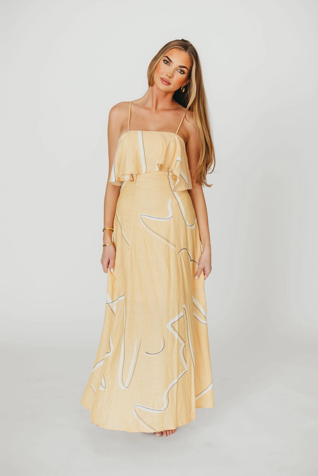 Lark Ruffle Detail Maxi Dress in Mango Comfy Design