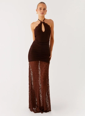 Date-Night Somber Maxi Dress - Chocolate