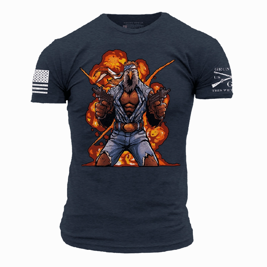 Ultimate Comfort Sleek Performance Eagle Fury T-Shirt - Midnight Navy