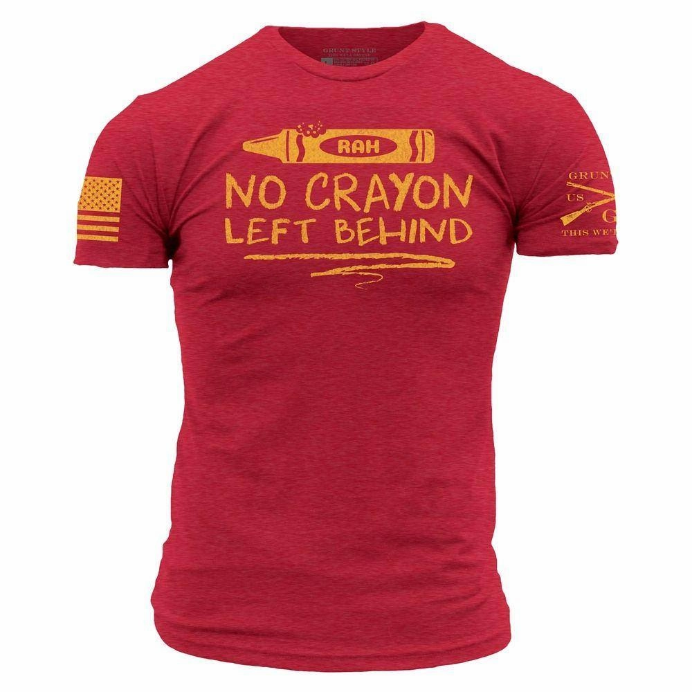 No Crayon Left Behind T-Shirt - Red Everyday Layering Sleek Stretch Fit