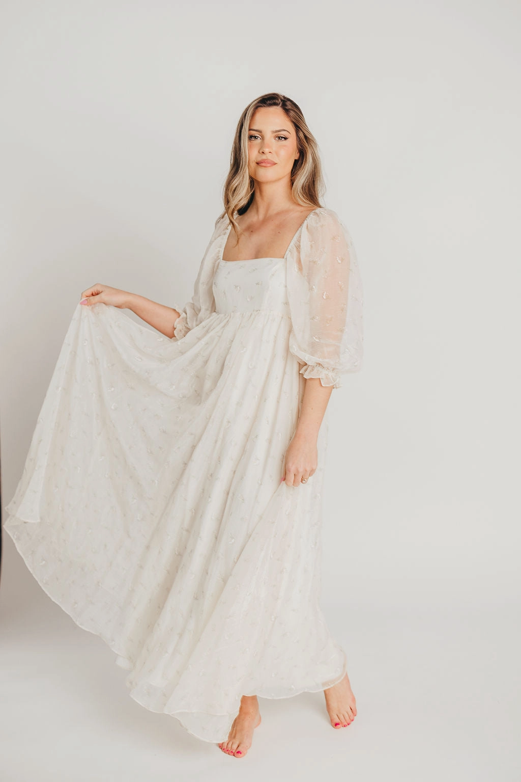 City Layer Mona Maxi Dress with Smocking in Butter Floral - Bump Friendly & Inclusive Sizing (S-3XL)