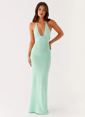 Texture Soft Tropez Knit Maxi Dress - Pastel Green