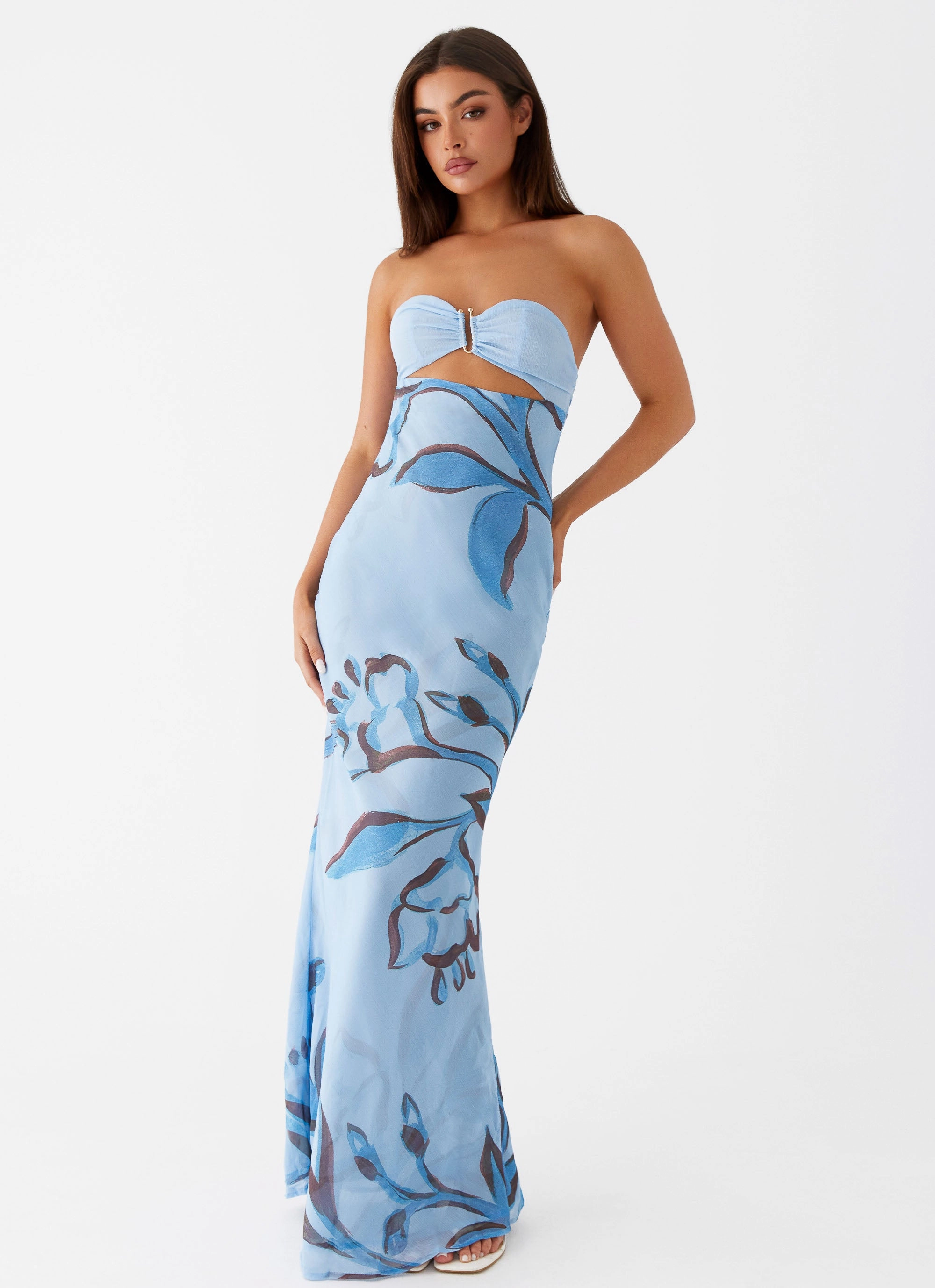 Balanced Light New Mood Tropicana Maxi Dress - Blue Floral