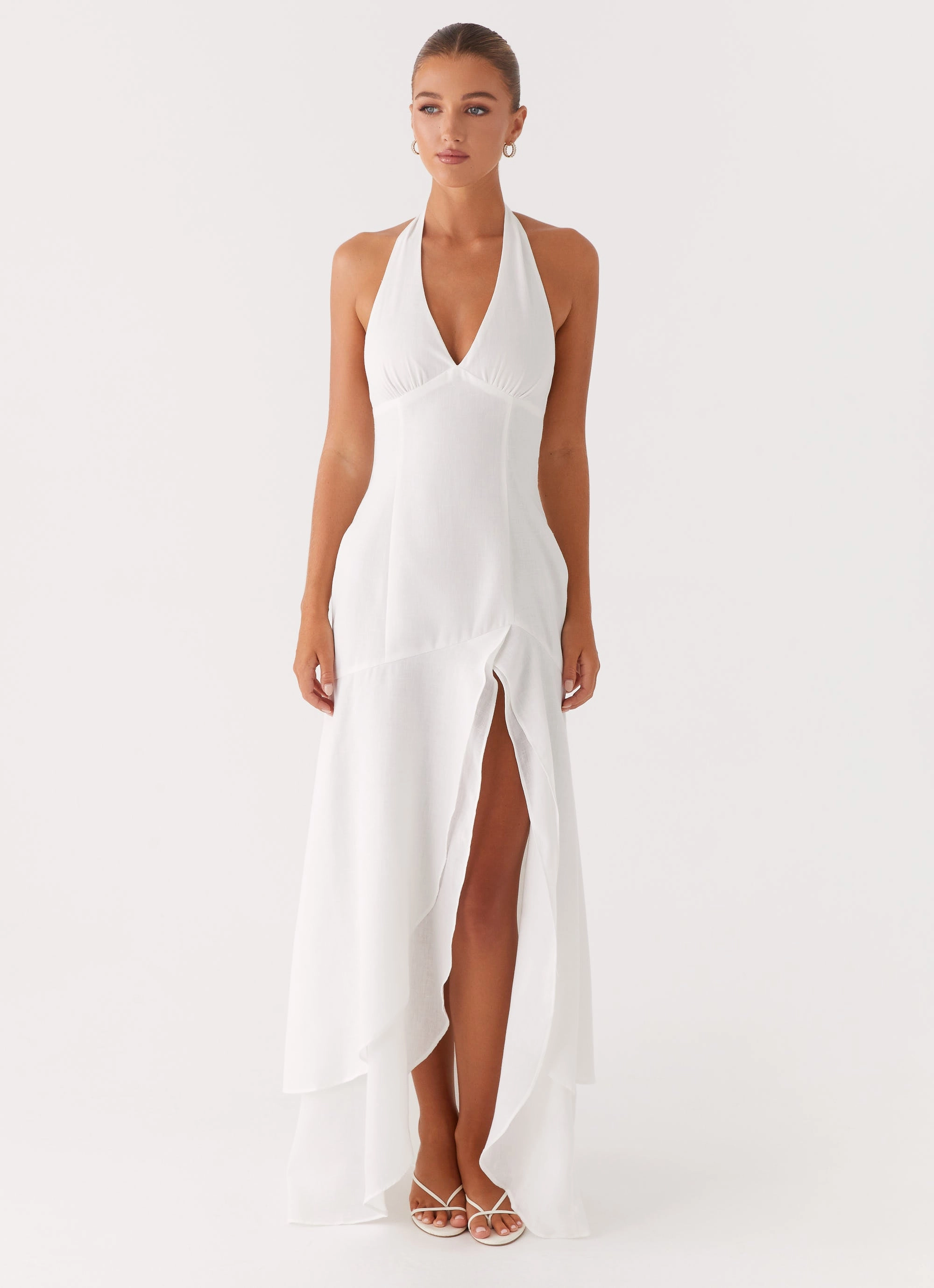 Turu Maxi Dress - White Professional Comfort Sleek Texture