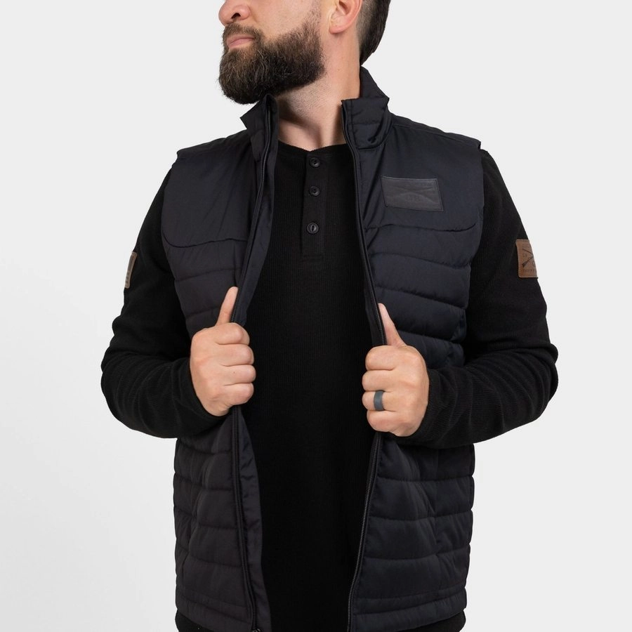 FullCoverageHood Men's Quilted Vest - Black