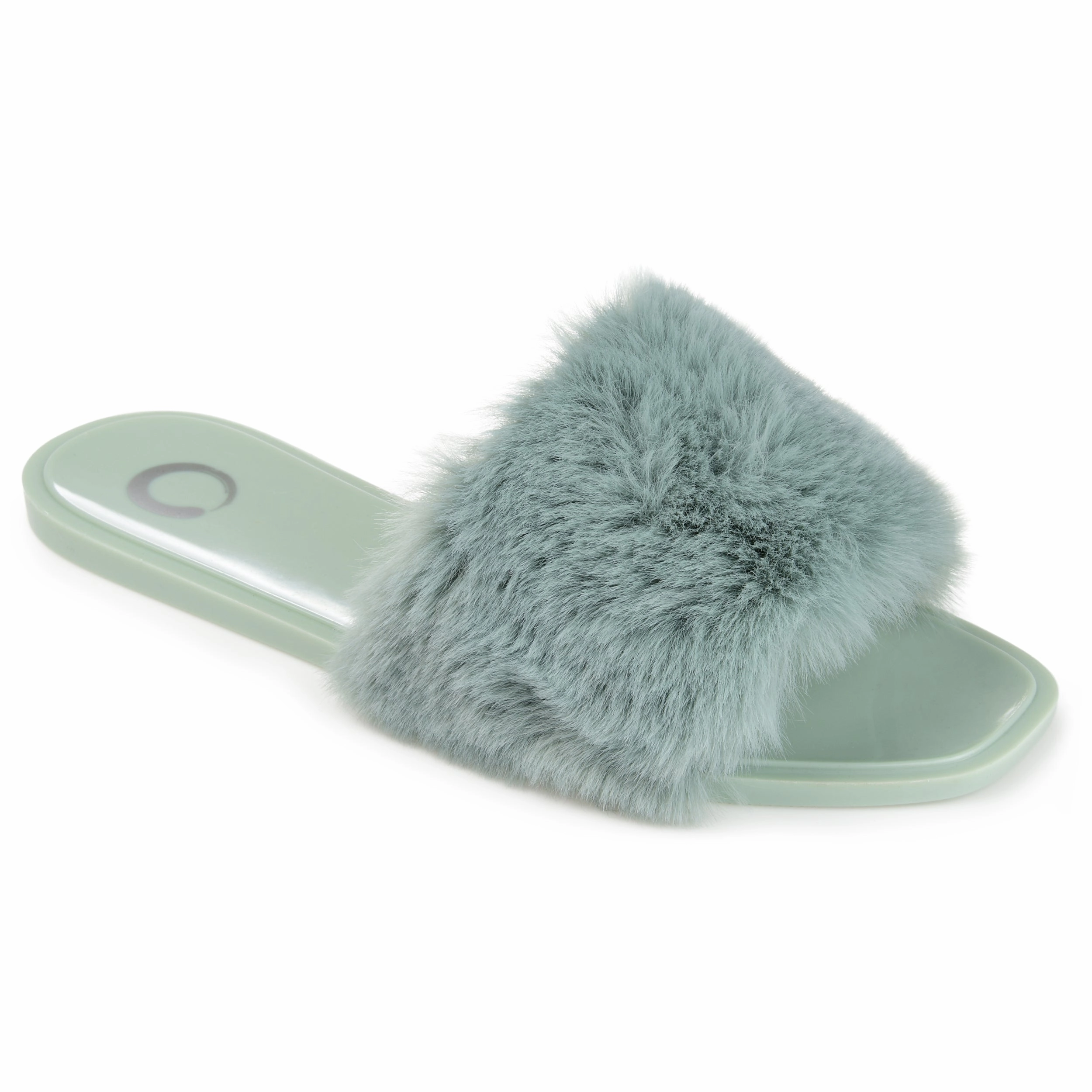 Non Slip Sole Journee Collection Women's Faux Fur Dusk Slide