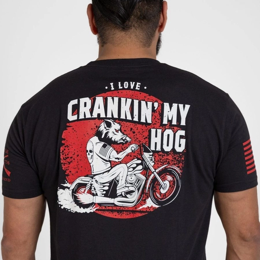 Relaxed Torso Fit Cranking My Hog T-Shirt - Black