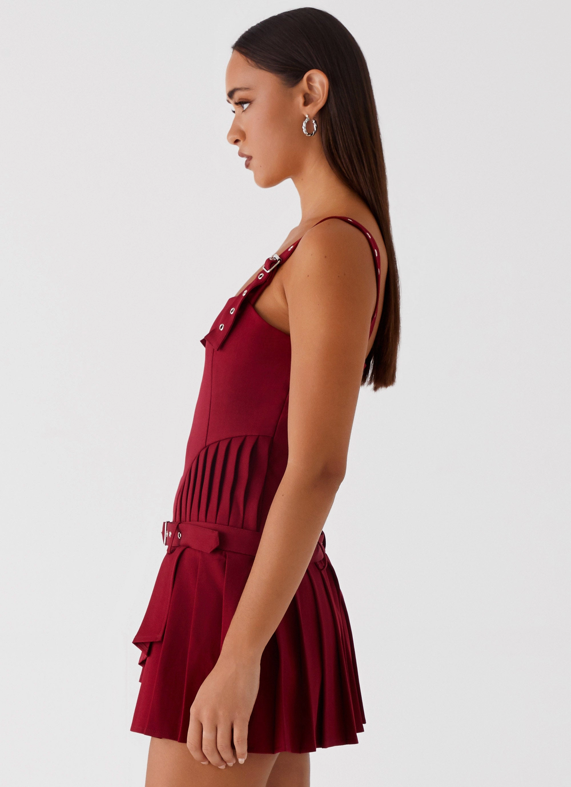 Uma Mini Dress - Cherry Red Comfortable and Soft Office Friendly