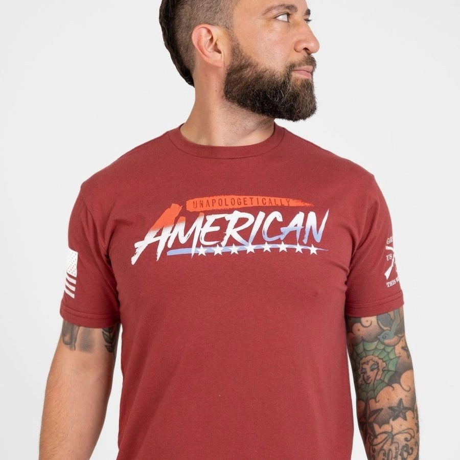 Unapologetically American T-Shirt - Red Plum Stylish and Easygoing Vintage Style
