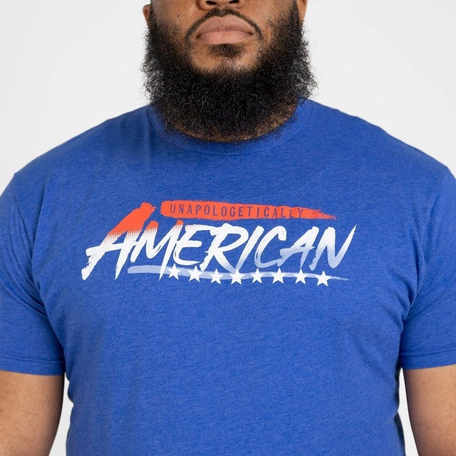 Unapologetically American T-Shirt - Royal School spirit Crew Neck Design