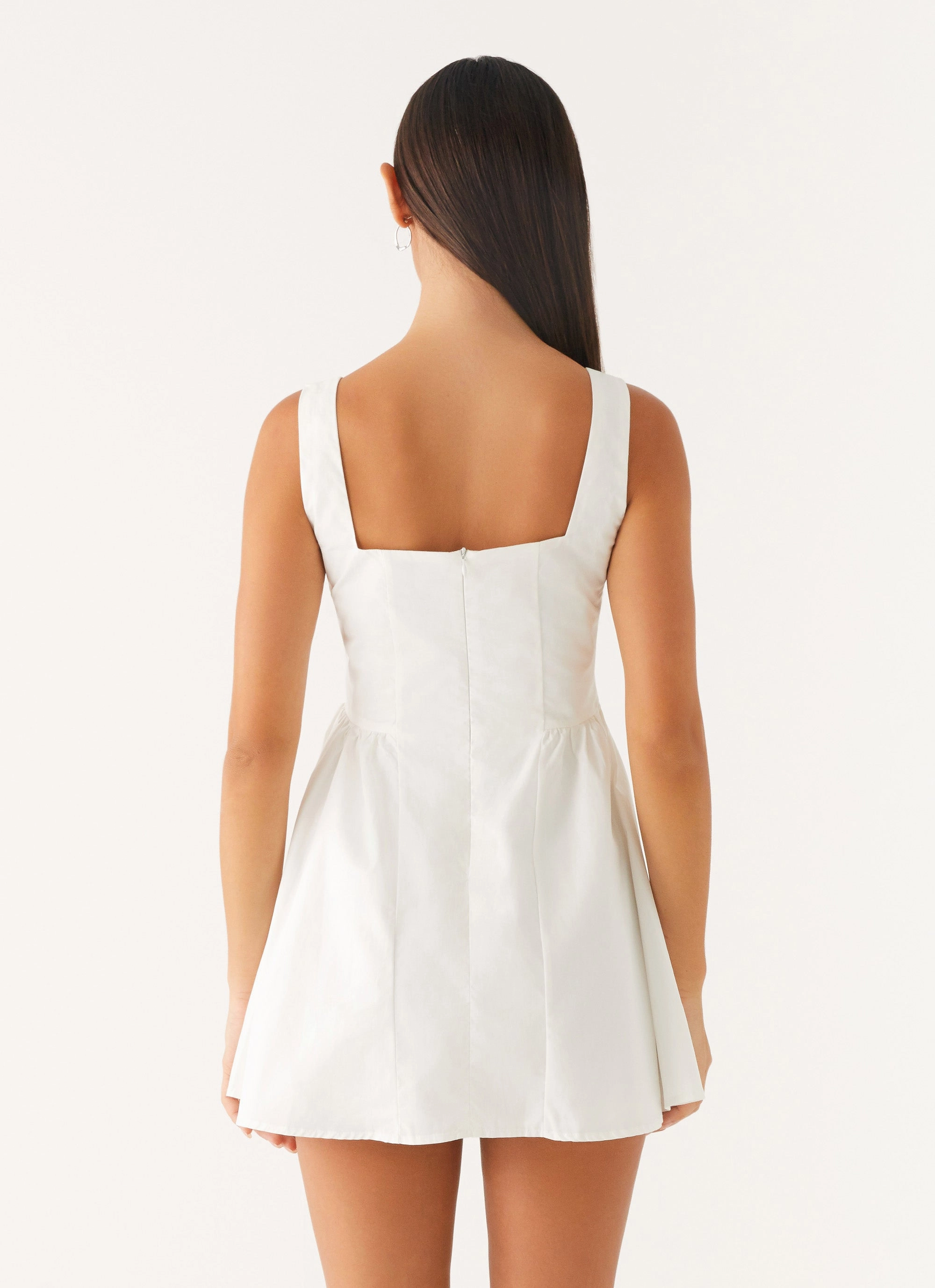 Unconditional Mini Dress - White Flowy summer gown FadeResistantColor