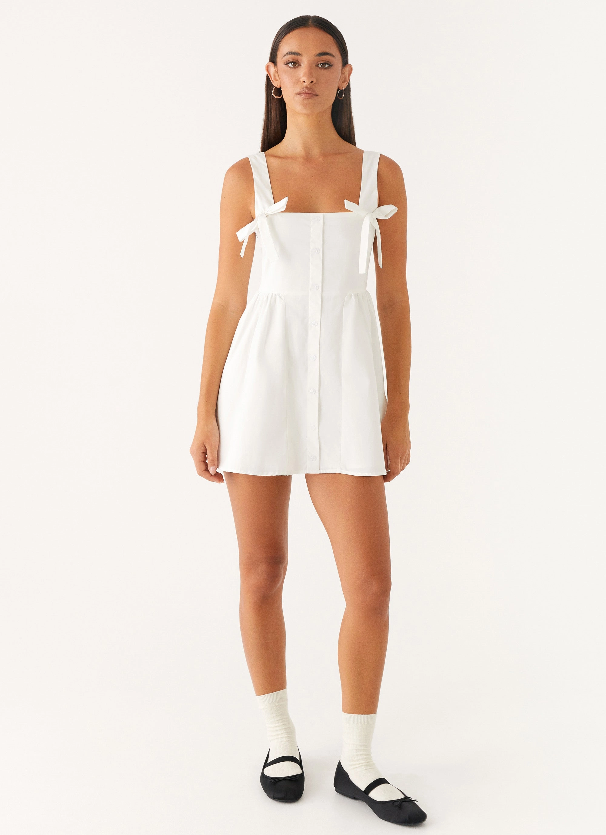 Unconditional Mini Dress - White Trendy Tailoring Minimal Tone
