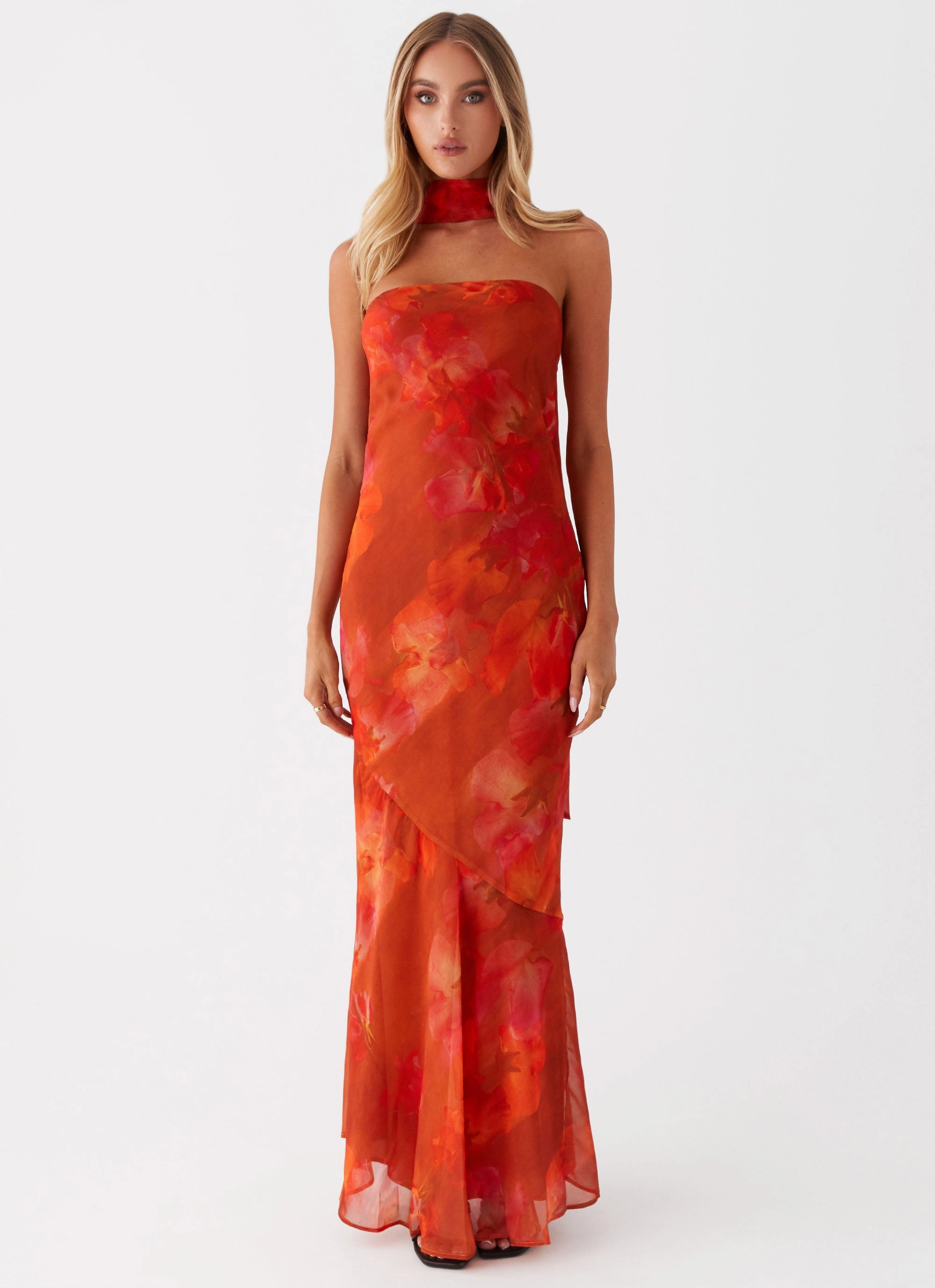 Under The Pagoda Maxi Dress - Amber Chic and Elegant Sheer Element