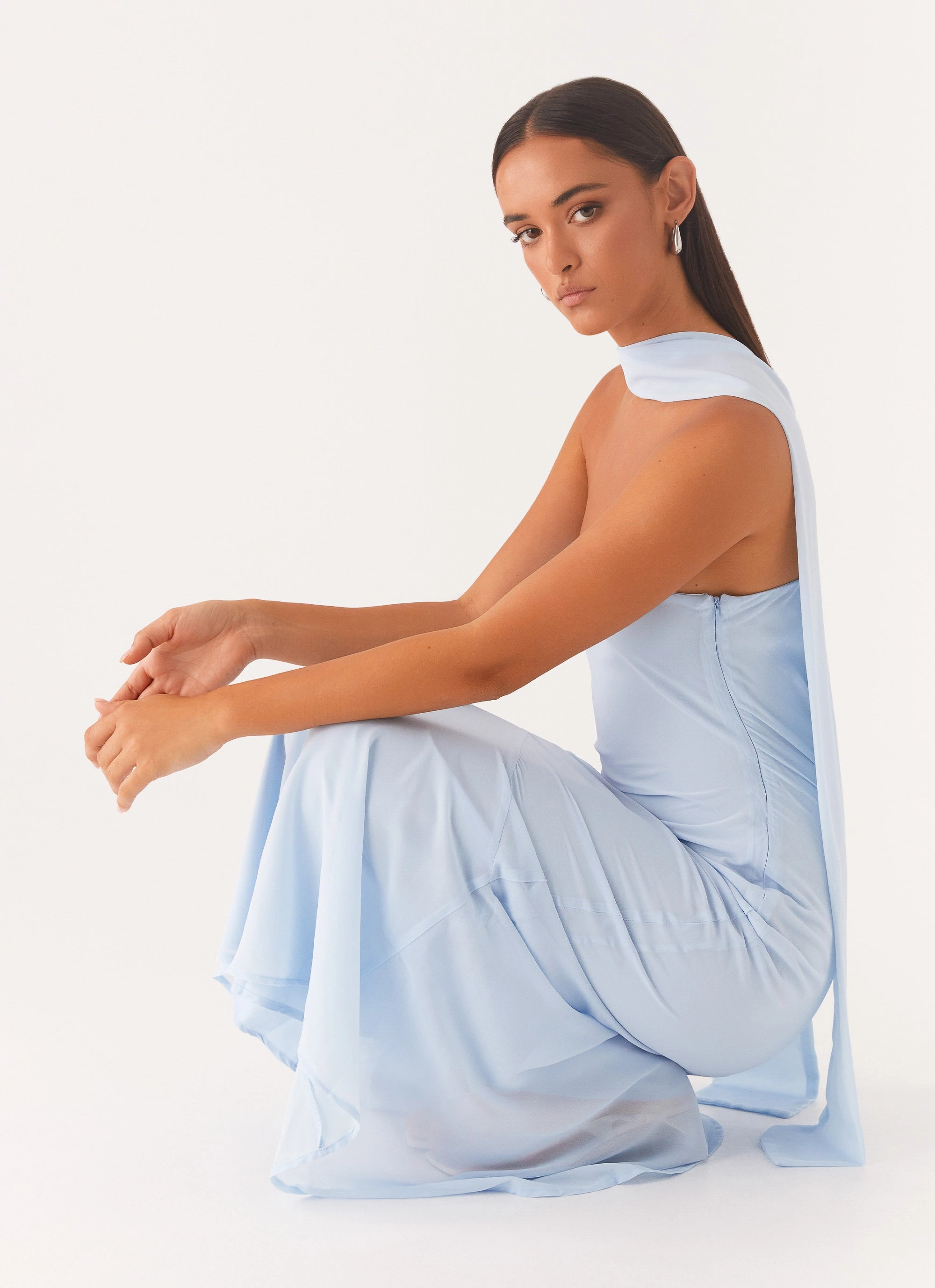 Under The Pagoda Maxi Dress - Blue Street Mode
