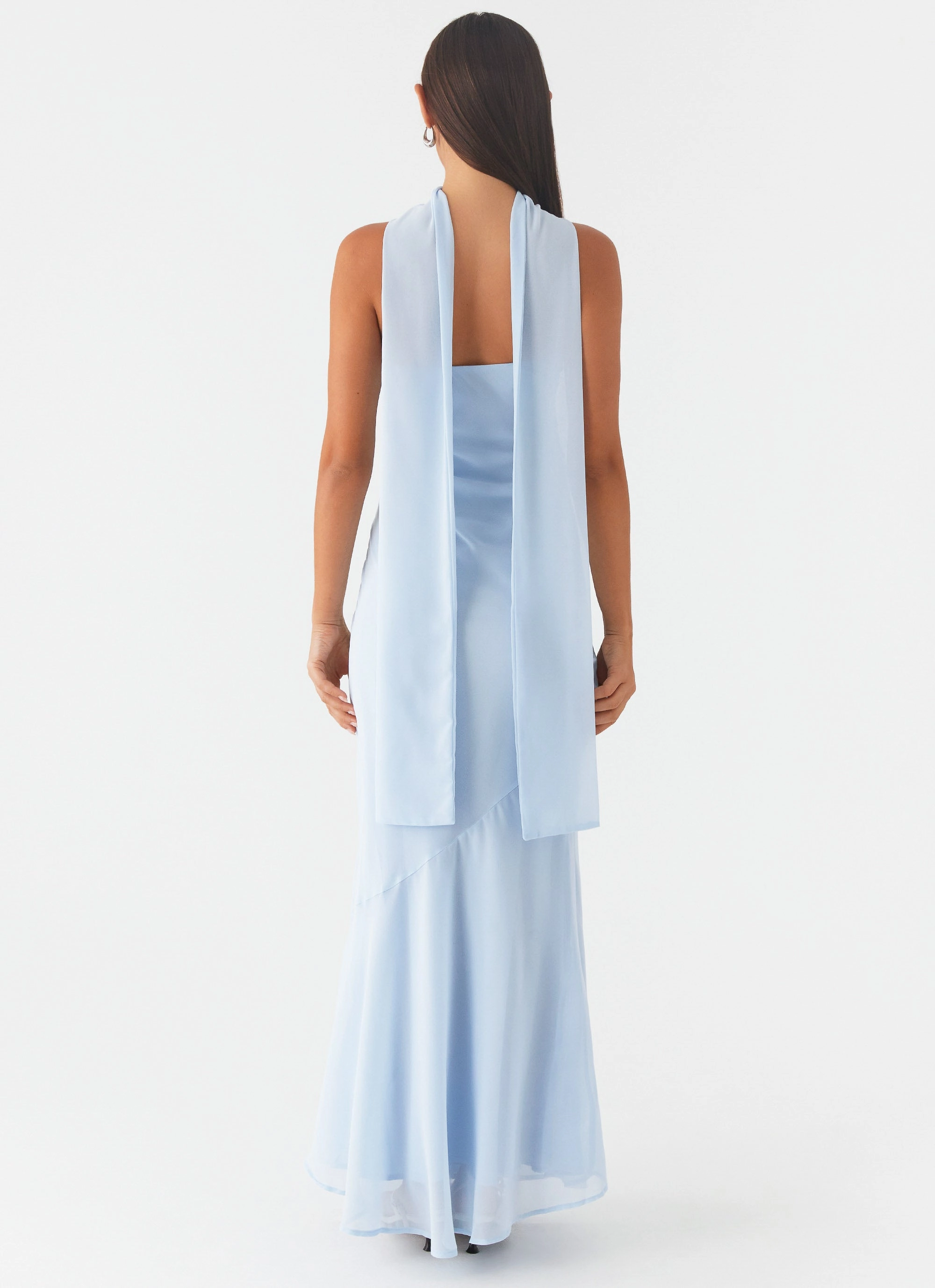 Calm Aesthetic Under The Pagoda Maxi Dress - Blue