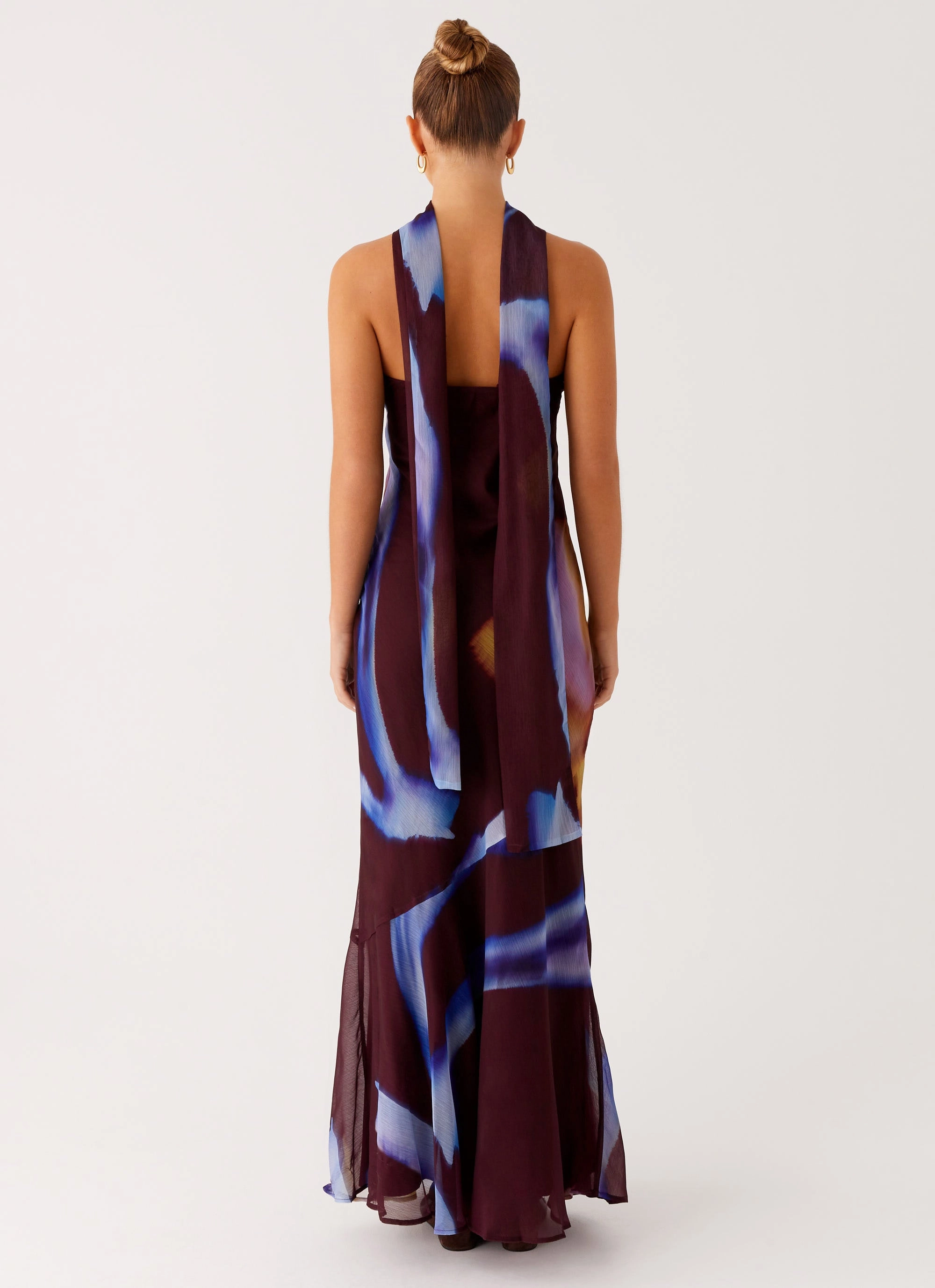 Smooth-Lining Under The Pagoda Maxi Dress - Dark Floral