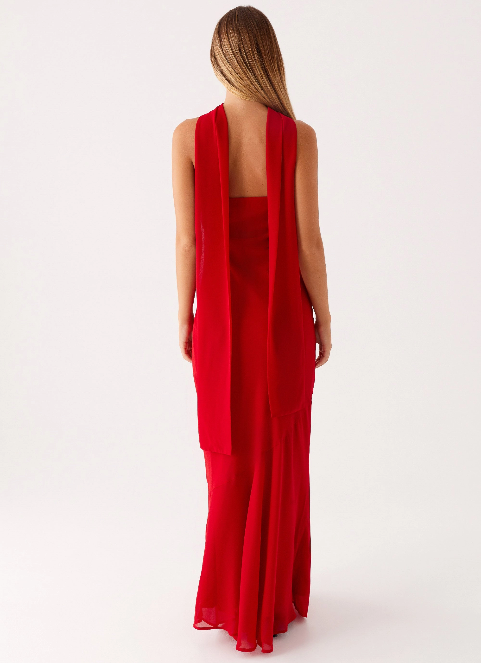Hidden-Pocket Relaxed Vibe Under The Pagoda Maxi Dress - Red
