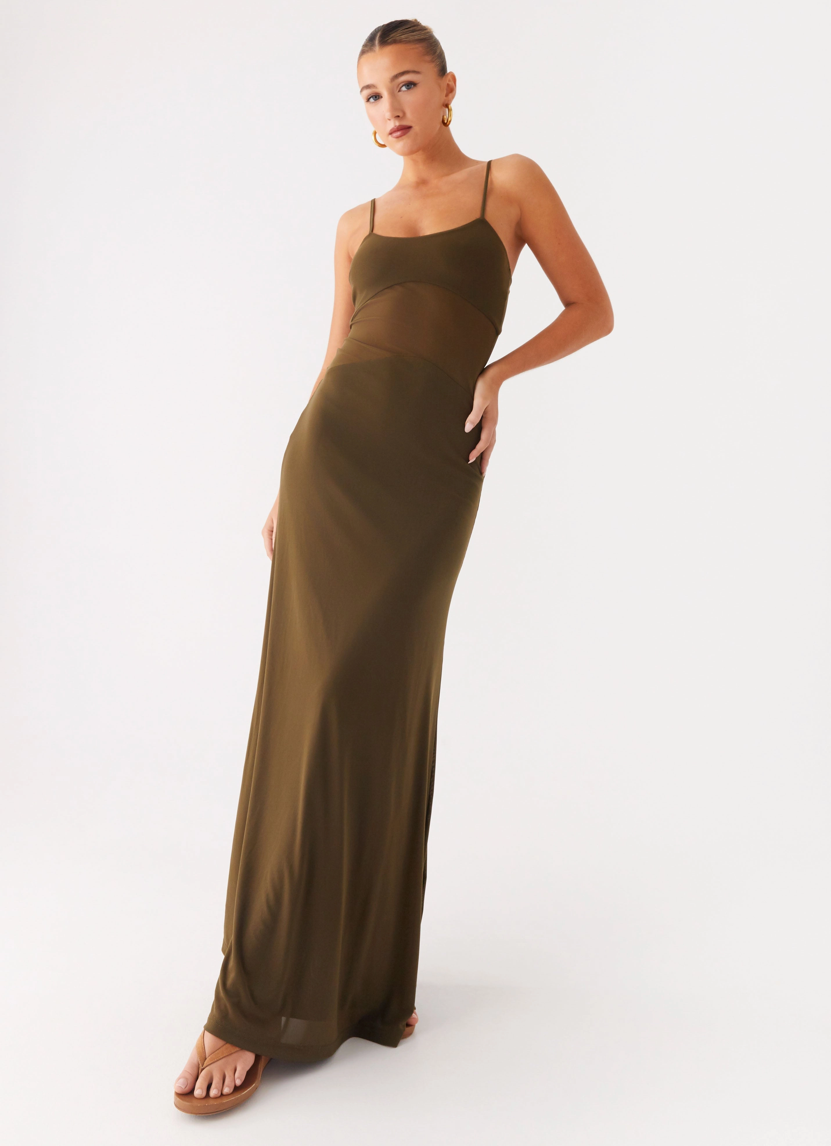 Starfall Maxi Dress - Khaki Timeless Edge