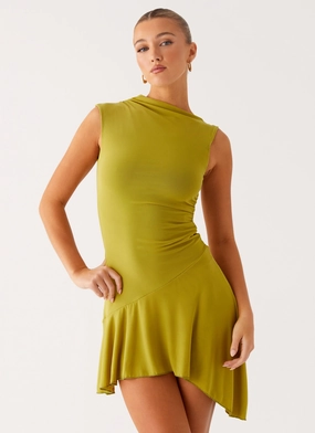 Lanai Mesh Mini Dress - Lime Fresh Glow