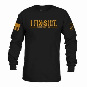 Model Warm I Fix Sh*t Long Sleeve - Black