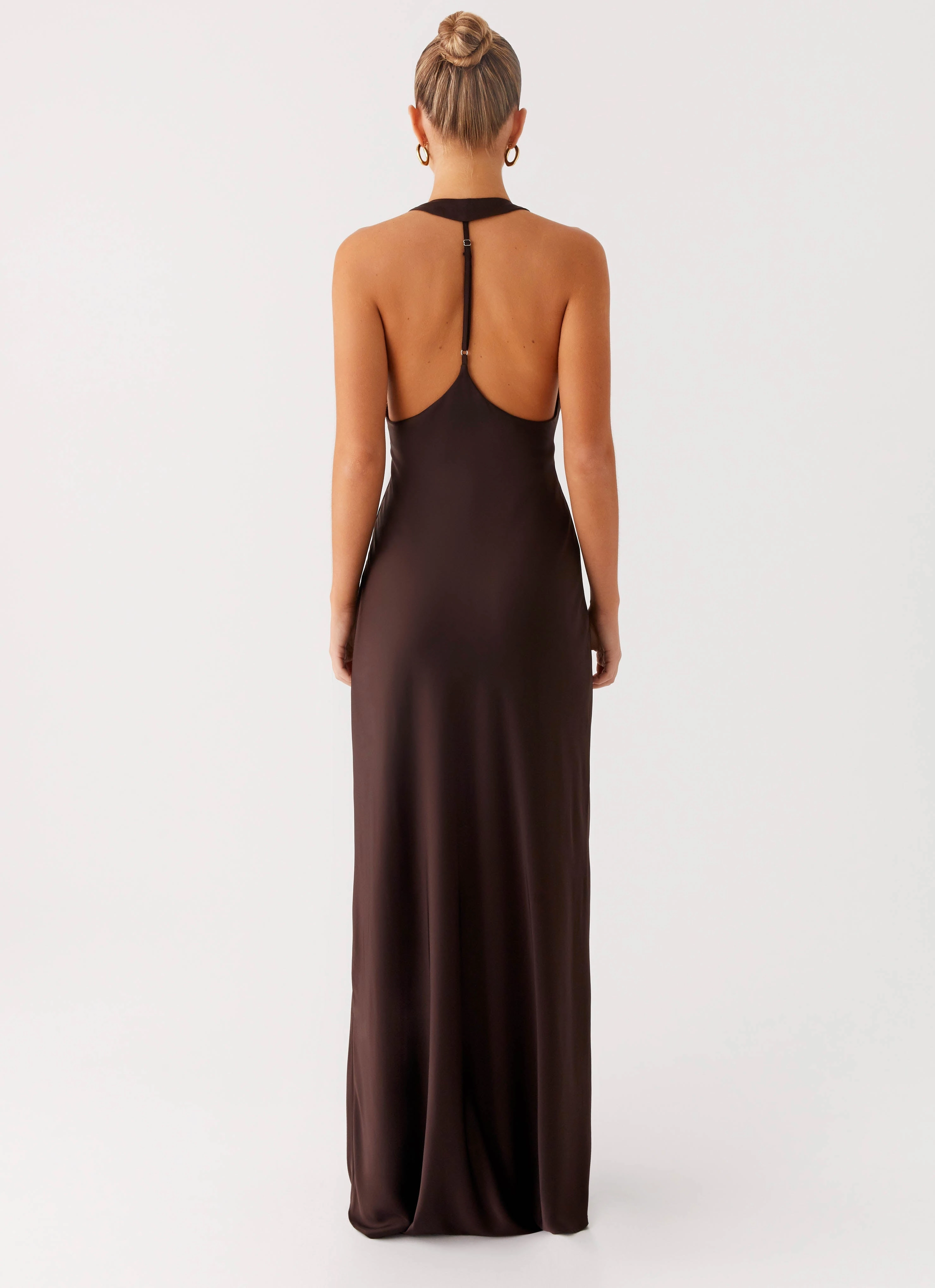 Angie Maxi Dress - Chocolate Cold-Shoulder