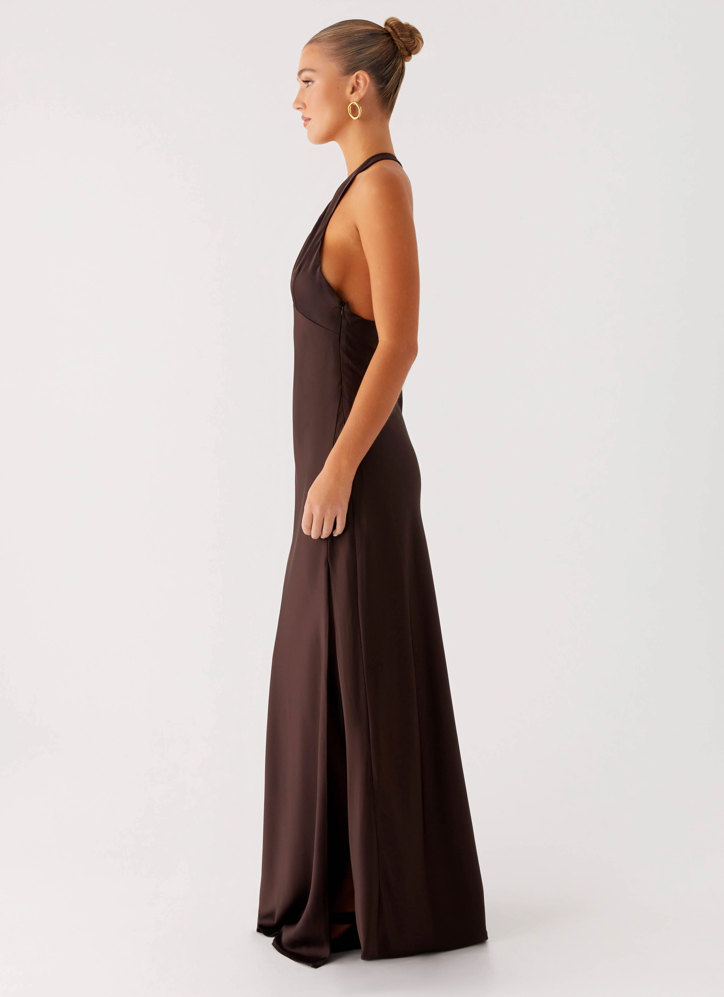 Angie Maxi Dress - Chocolate Water-resistant Tactile Feel