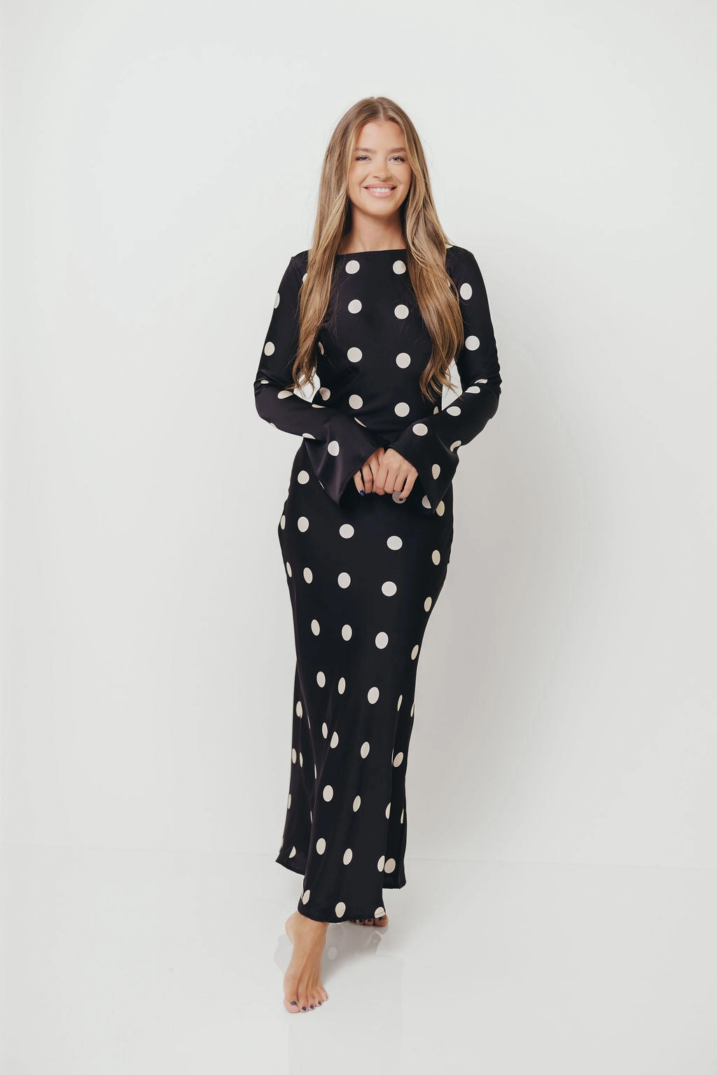 Georgie Polka Dot Maxi Dress in Black Summer Fashion