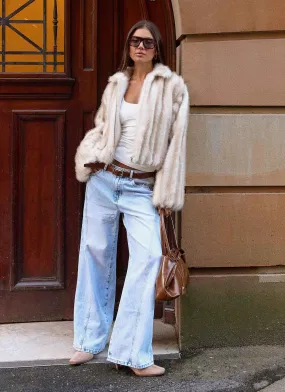 Variable Baffle Sizing Naylor Faux Fur Jacket - Blonde