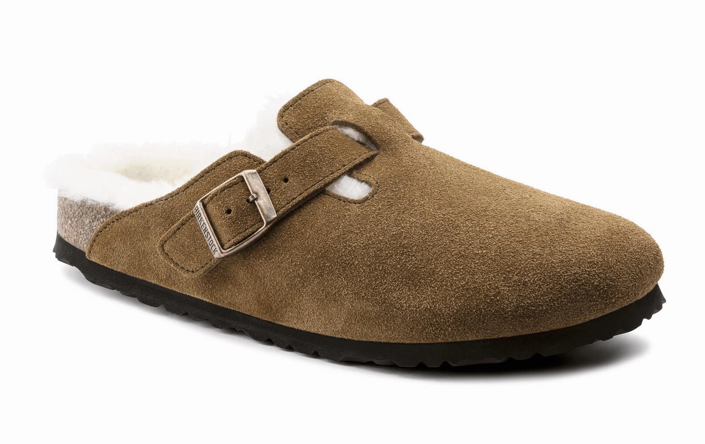 Unisex Boston Fur Shearling Clog In Mink Secure