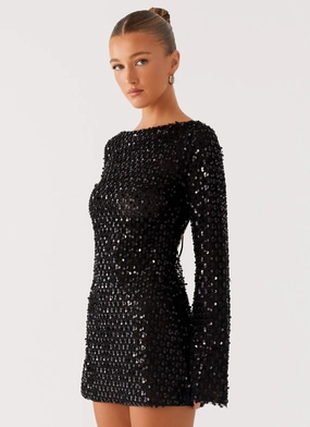 Edessa Sequin Mini Dress - Black Modern Form