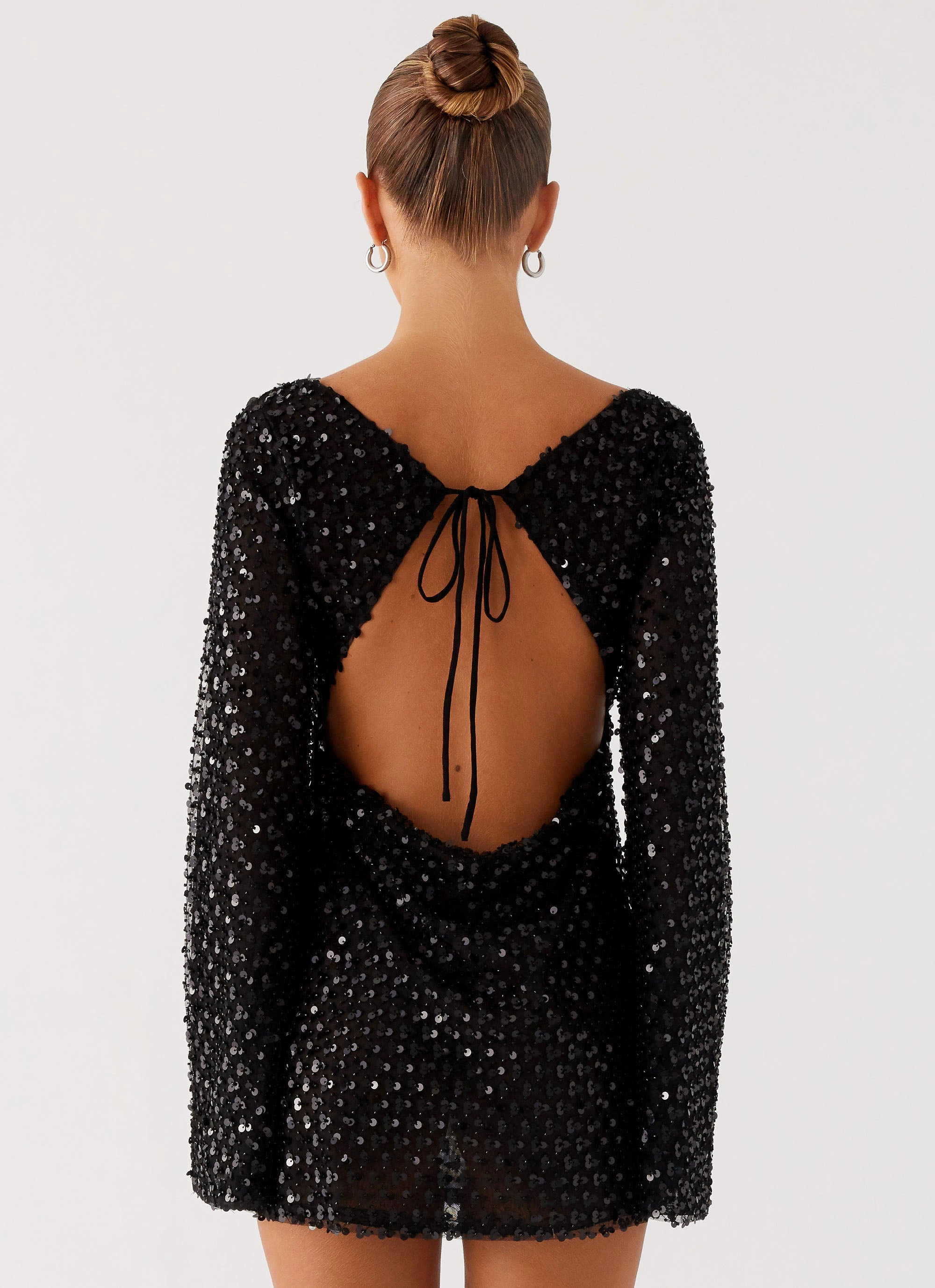 Edessa Sequin Mini Dress - Black Cloud Light