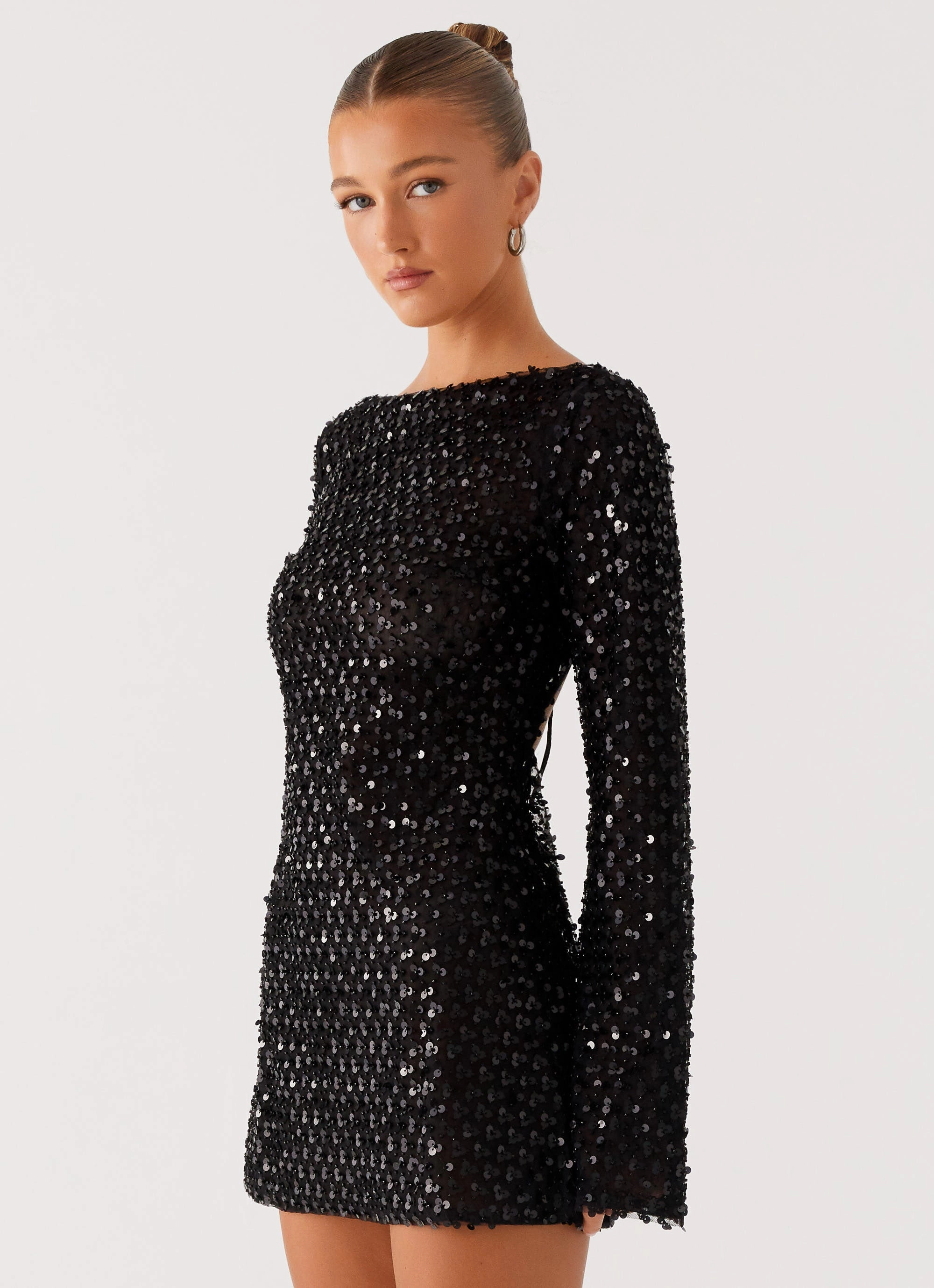 Edessa Sequin Mini Dress - Black Modern Form