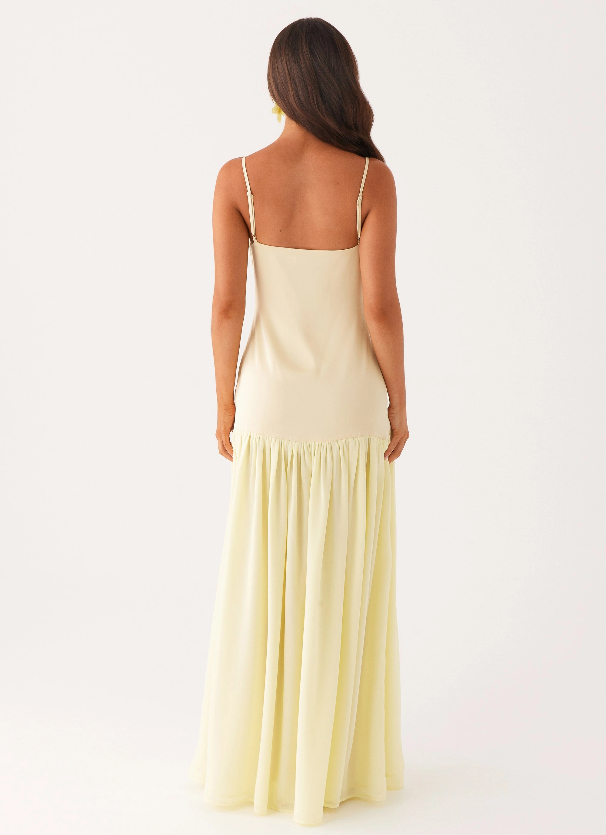 Asteria Maxi Dress - Yellow Flattering Look Fit
